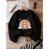 Cute Print Pattern Baby Girls' Hoodie | Thin, Comfortable, Crew Neck, Long Sleeve, Suitable For Spring And Autumn
