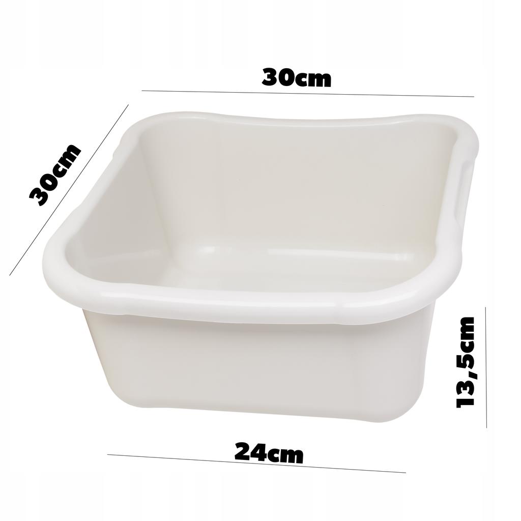 KADAX Square Bowl Plastic Basin Large With Handles