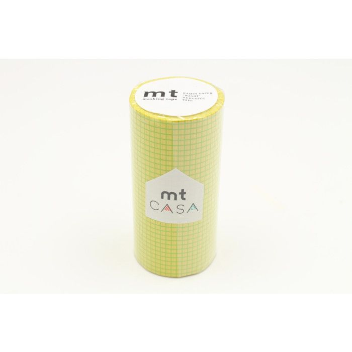 Masking Tape - Masking Tape MT Casa Quadrillage 10 cm vert fond jaune - fiel mustard