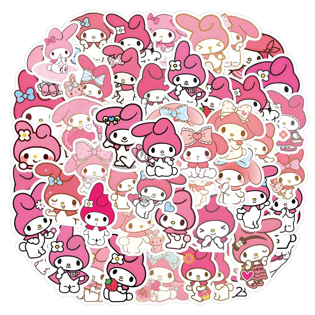 60 Cartoon Sanrio My Melody Stickers for Journal, Stationery, Water Bottle, Computer - Waterproof.