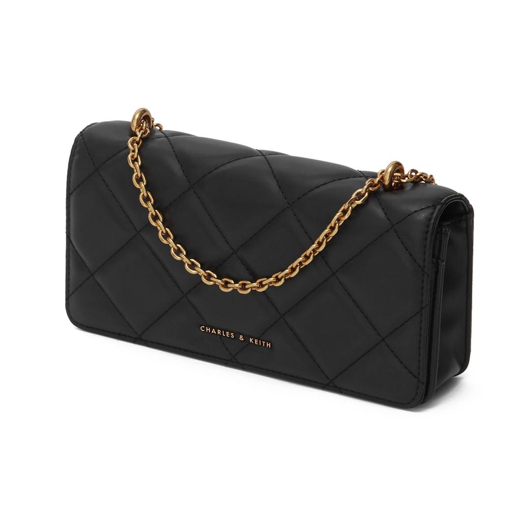 Charles & Keith Dopamine Oil Painting Bag Quilted Chain Small Square Bag Women Crossbody Bag CK6-10680924-WB
