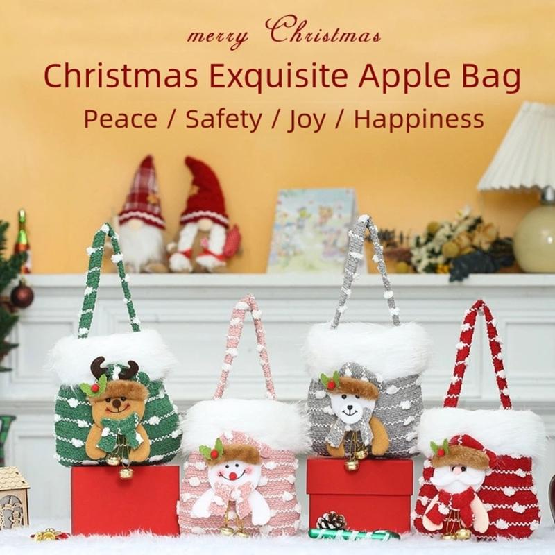 Holiday Gift Sacks Candy Handbag  Snowman Santa Gift Bag For Christmas Parties Family