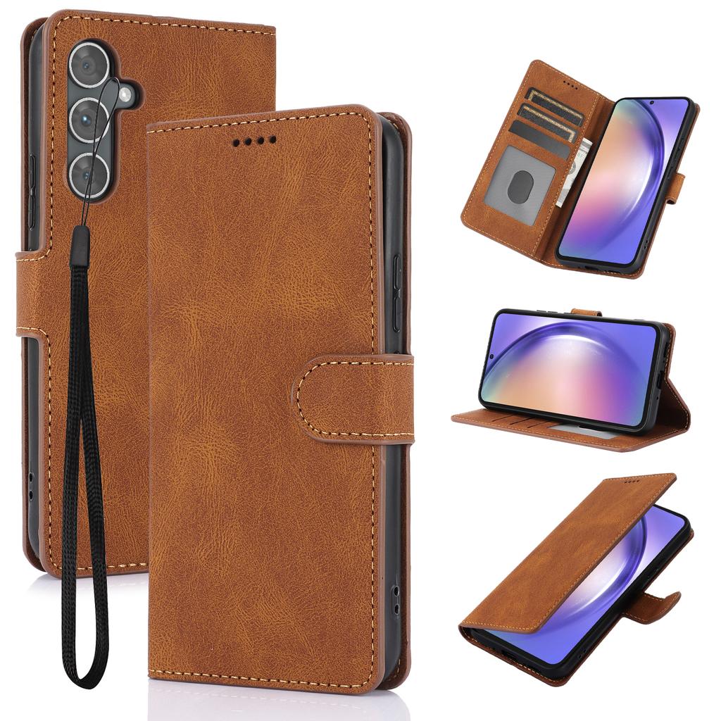For Samsung Galaxy S26+ Case PU Leather Phone Cover with Wallet Stand