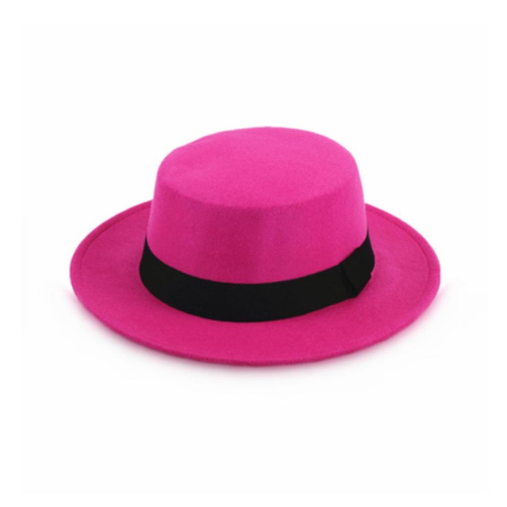 Solid Color Women Fedora Hats Felt Men Jazz Hat Fashion Elegant Bowler