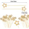 50pcs Golden Silver Hollow Star Bamboo Skewers Buffet Fruit Food Picks Cocktail Sticks Christmas Party Birthday Wedding Decor