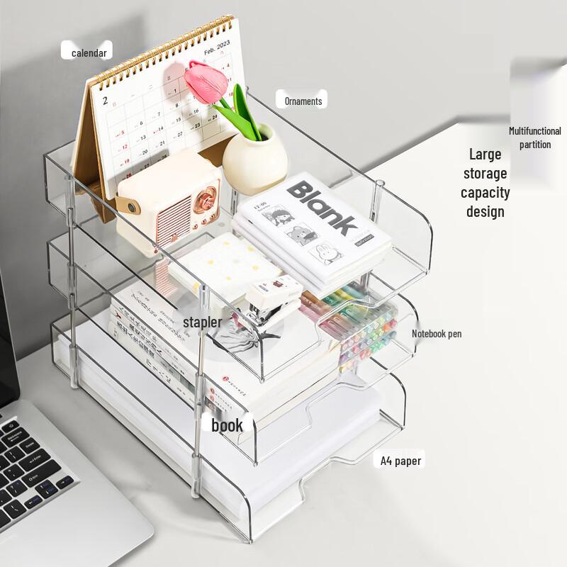 Acrylic Desktop File Organizer Rack
