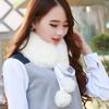 Women Scarf Thicken Super Soft Fluffy Windproof Solid Color Keep Warm with Hairball Winter Imitation Rabbit Fur False Collar Shawl for Outdoor
