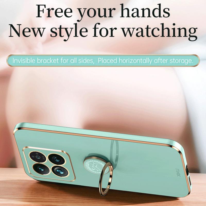 XINLI For Xiaomi 14 Pro Case Electroplated TPU Ring Kickstand Phone Cover