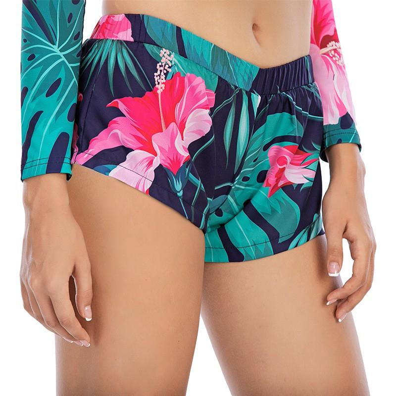 Damen bedruckte schnelltrocknende Boardshorts Badebekleidung Strandurlaub Pool Schwimmen Wassersport