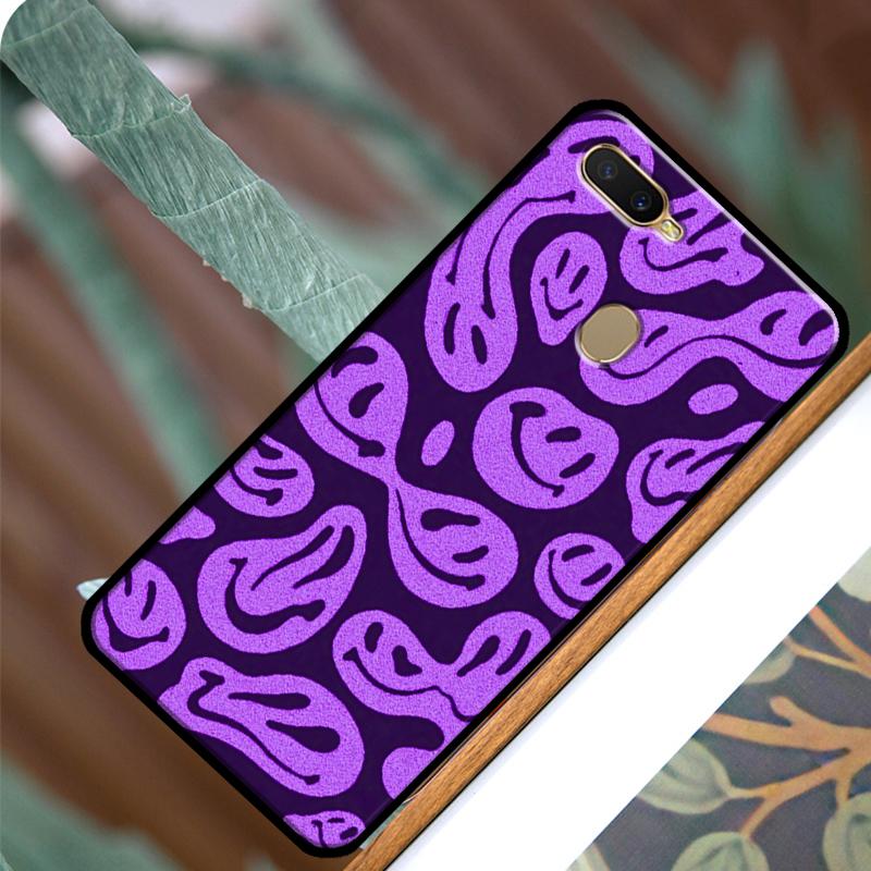 Trippy Smiley Face Pattern Aesthetic For OPPO A74 A54 A94 Case For OPPO A31 A53 A53S A5 A9 2020 A5S A15 A83 A91 A52 A72 Coque