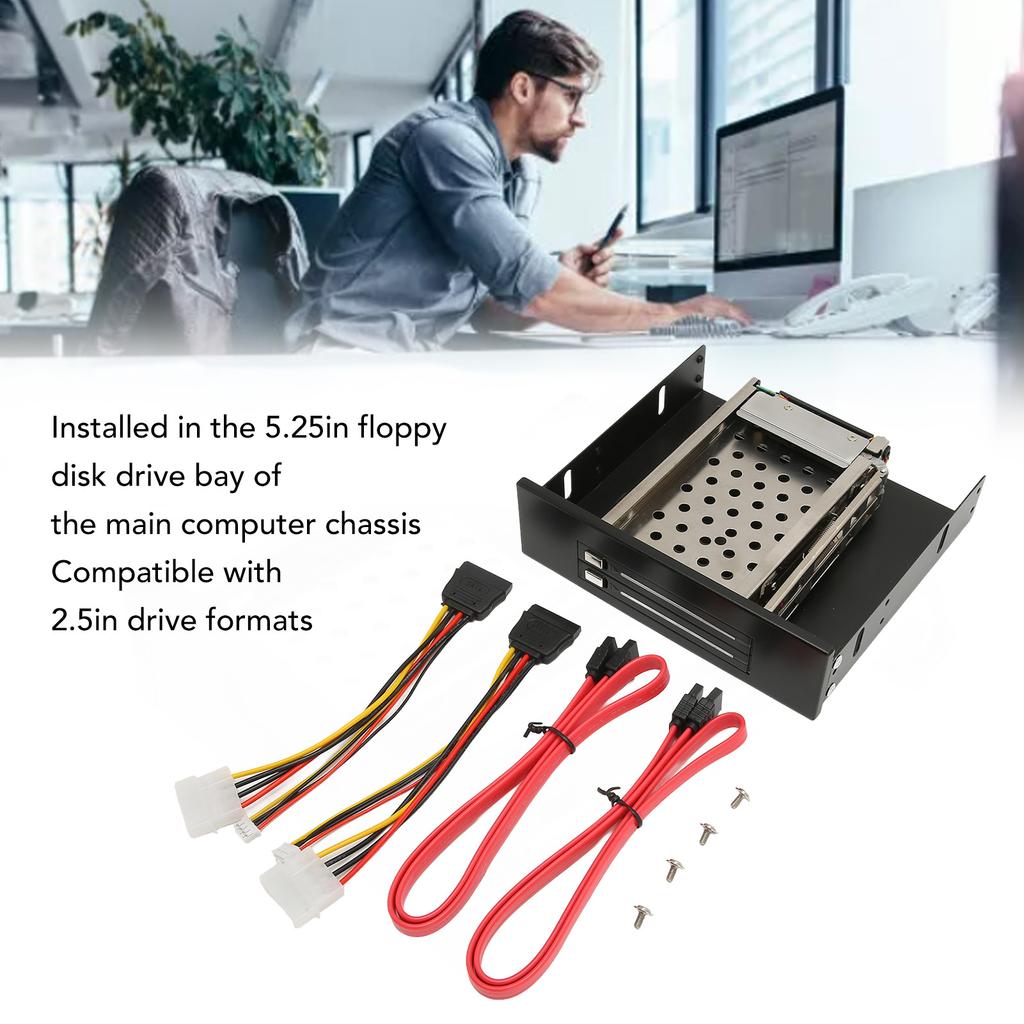 2.5in Internal HDD Enclosure Hot Swap 6Gbps Running Wide Compatible SATA II Interface SATA HDD Enclosure for Server Computers