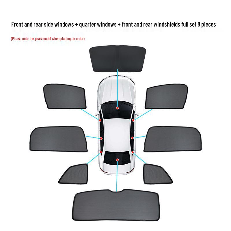 Magnetic Sunshade Screen for Chery Tiggo 8 - Heat Insulating Car Curtains