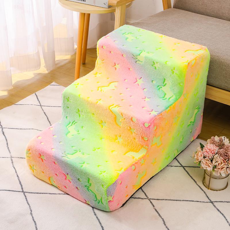 Luminous Pet Ramp: Sponge Stairs for Small Dogs - Teddy Sofa Bed Slope