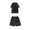 Základy 3D Silikonový Potisk Bavlněné Tričko Šortky Set Unisex Volný Streetwear Outfit