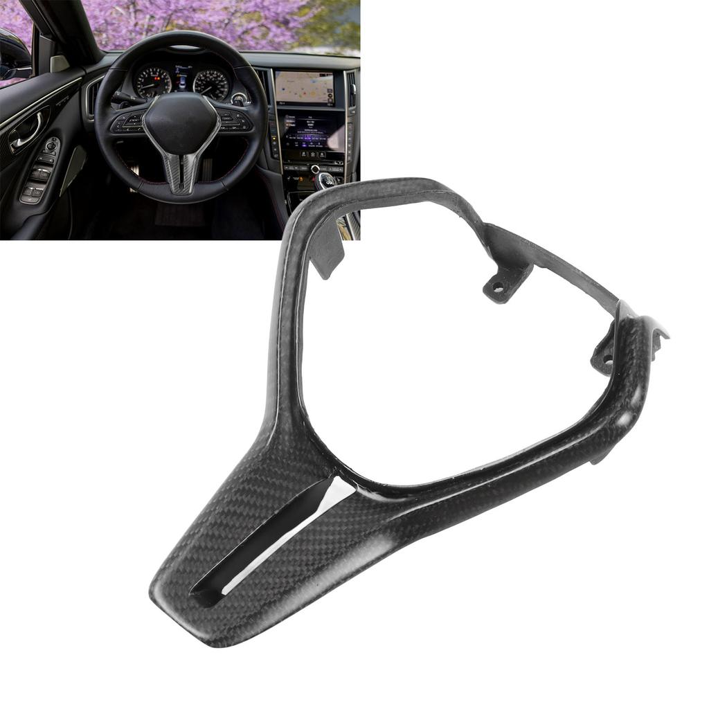 Steering Wheel Frame Panel Carbon   Overlay Decoration Trim Replacement for    0 Q60