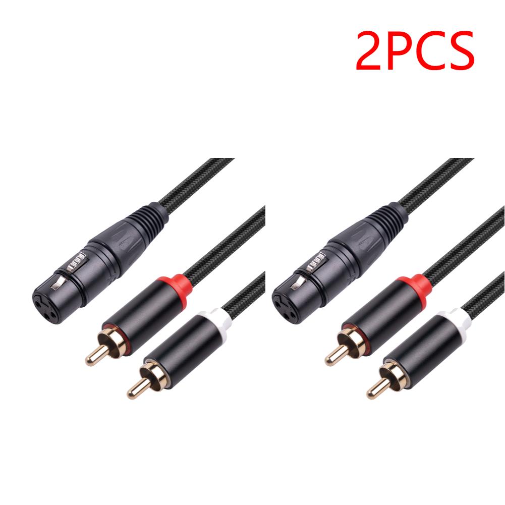 Stereo Audio Cable Anti Shielding XLR Female To Dual RCA Male Audio Cable for Mixer Power Amplifier Mic Accessories