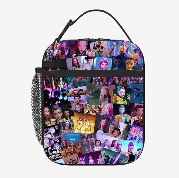 Elementary School Student Card Kpop Demon Hunter Thermal Insulation Bag Portable Outdoor Picnic Bag Children'S Lunch Box Bag Lunch Bag