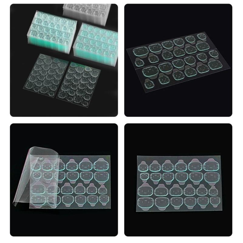 10 Sheets Nail Adhesive Tabs, Transparent Waterproof Jelly Adhesive Tabs Double-Sided Glue Stickers Set for Fake Nails