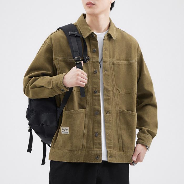 Japanese Retro Tooling Shirt Jacket Men'S Loose Large Size Casual Jacket Versatile Top Trendy Brand