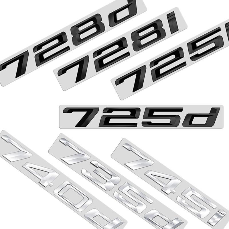 ABS Emblem Glossy Black Car Sticker Badge Decal Body Trunk Decor for BMW 728i 730i 735i 740 745i 750i 760i 730d 740d 750d 760d