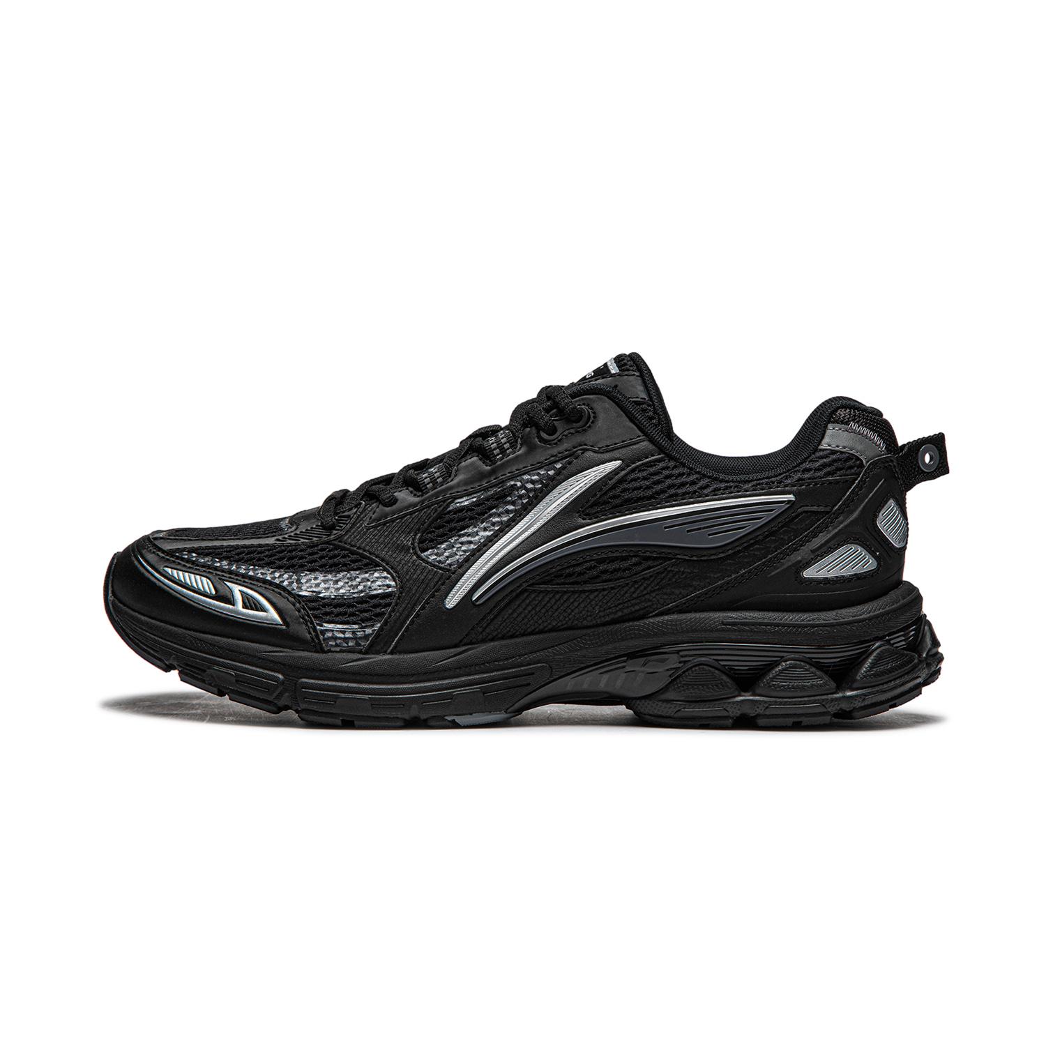 Li-Ning Fuyao 2.0 Men Retro Running Shoes Black Silver ARXU001-4 43.5