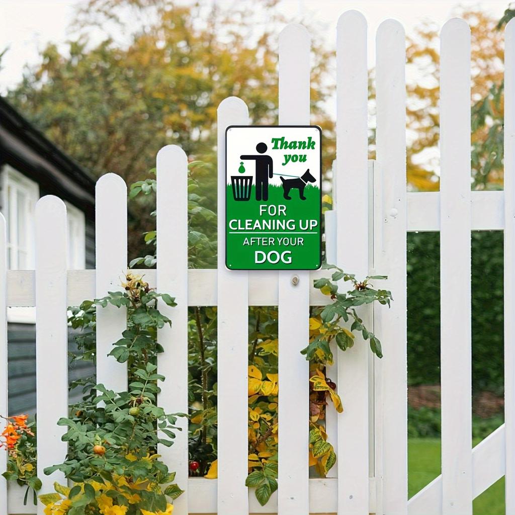 Retro Metal Sign Dog Poop Pick Up Rules Heavy Duty Iron Wall Decor for Yard Garden