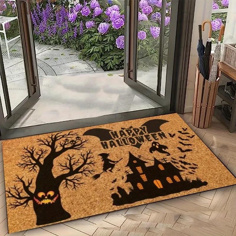 Jack-o'-lantern Halloween Doormat Funny Welcome Mat There's Horrors This House Living Room Bedroom Home Decoration