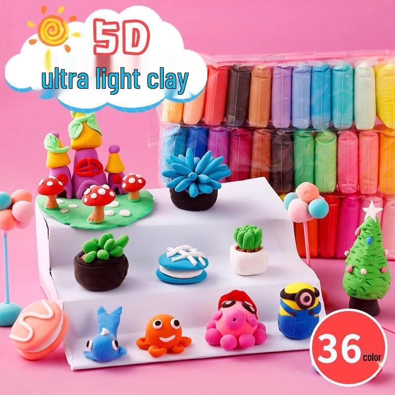 36-Color Super Light Modeling Clay Set: Stone, Space Sand & Crystal Clay for Kids' DIY Creations