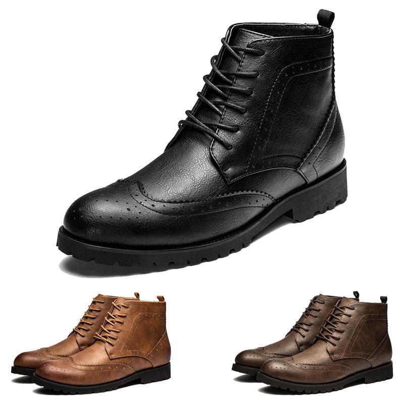 Elegant Mens Pu Leather Ankle Boots With Beautiful Detail And Comfortable Fit