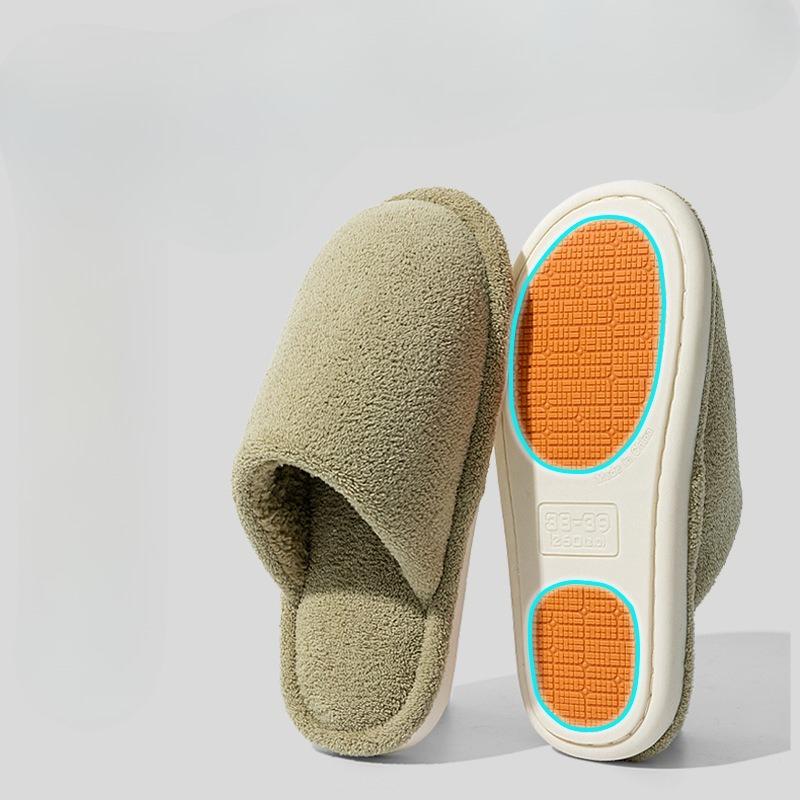 Stille bomullssko, tykksålede sklisikre tøfler for kvinners innendørs hjemmebruk