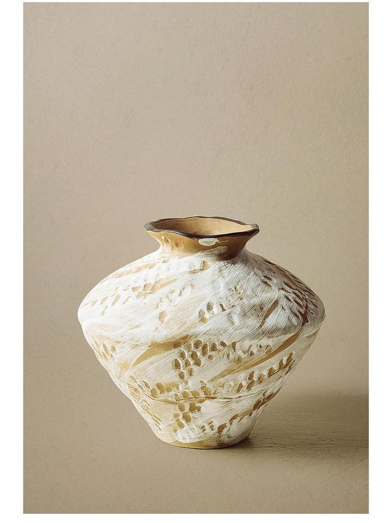 Jingdezhen Wabi-Sabi Keramikvase für Trockenblumen - Retro-Stil für Wohnzimmer oder Esstisch
