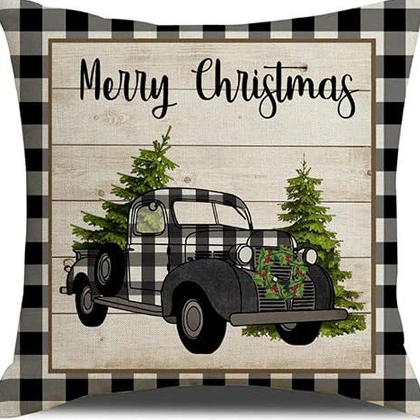 New Christmas Pillow Cushion Dwarf Elk Santa Claus Series Sofa Decoration Linen Pillow Cover
