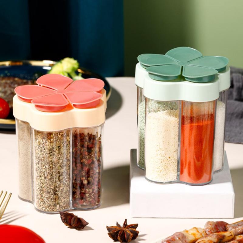 Multi-Color 5-in-1 Kitchen Seasoning Set: Salt Shaker, MSG Container, Spice Jar