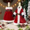 Christmas Red Wine Bottle Cap Dress Christmas Skirt Wine Decor Reusable Wine Gift Access Holiday Bottle Decor