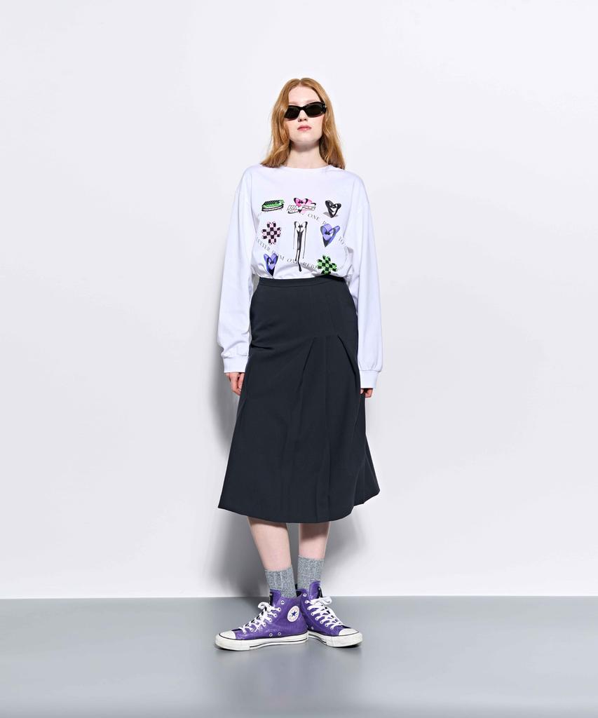 Kimjisu Dozi - Pinched Midi Skirt _ Charcoal