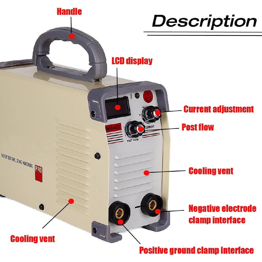 220V Mini Tig Inverter 10-420A Handheld Mini MMA DC Inverter Welding Machine with Clamp for Welding Working Welder Inverter Tool