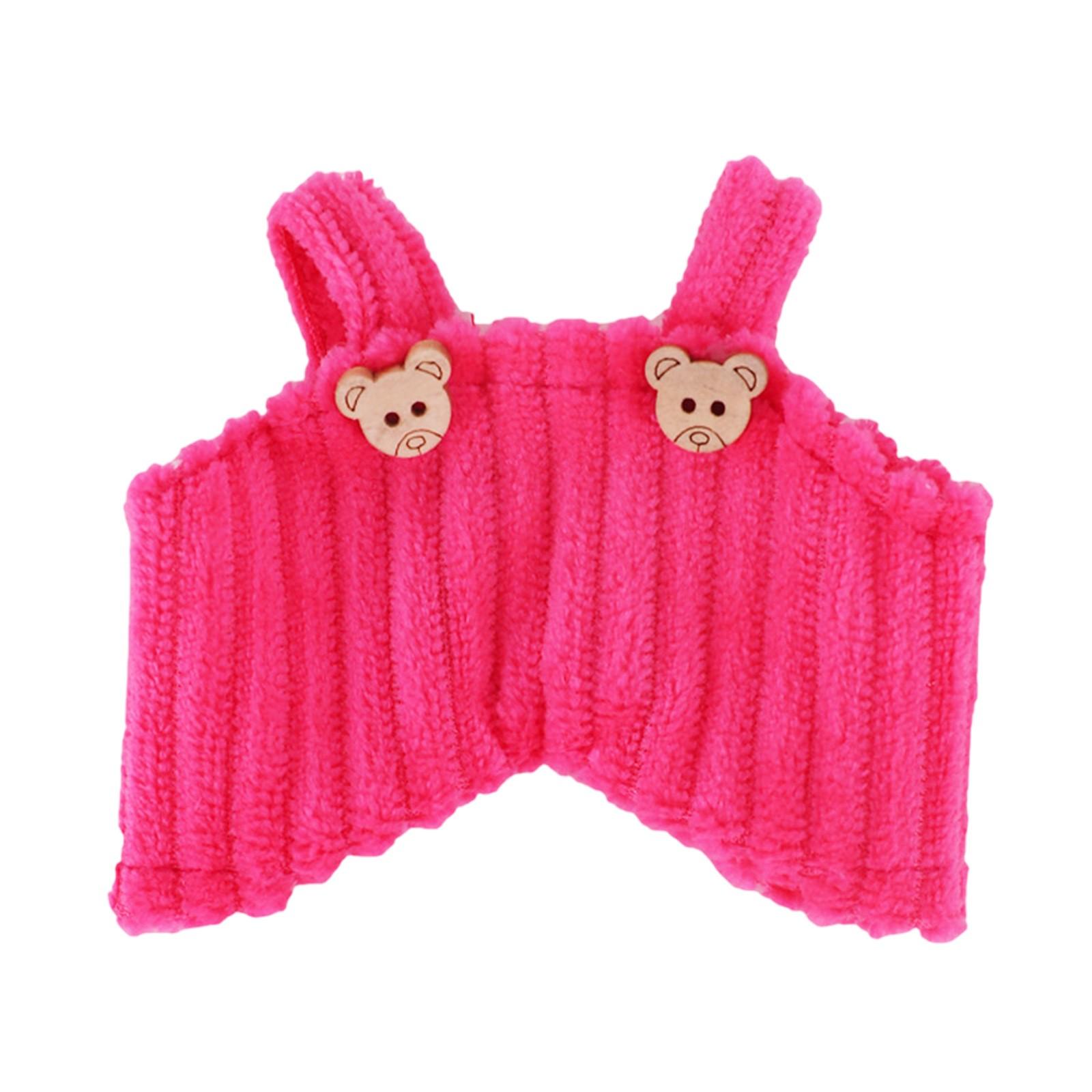 

17cm Vinyl Plush Doll Clothes Dopamine Color Wool Overalls Accessories Doll Clothes One Size