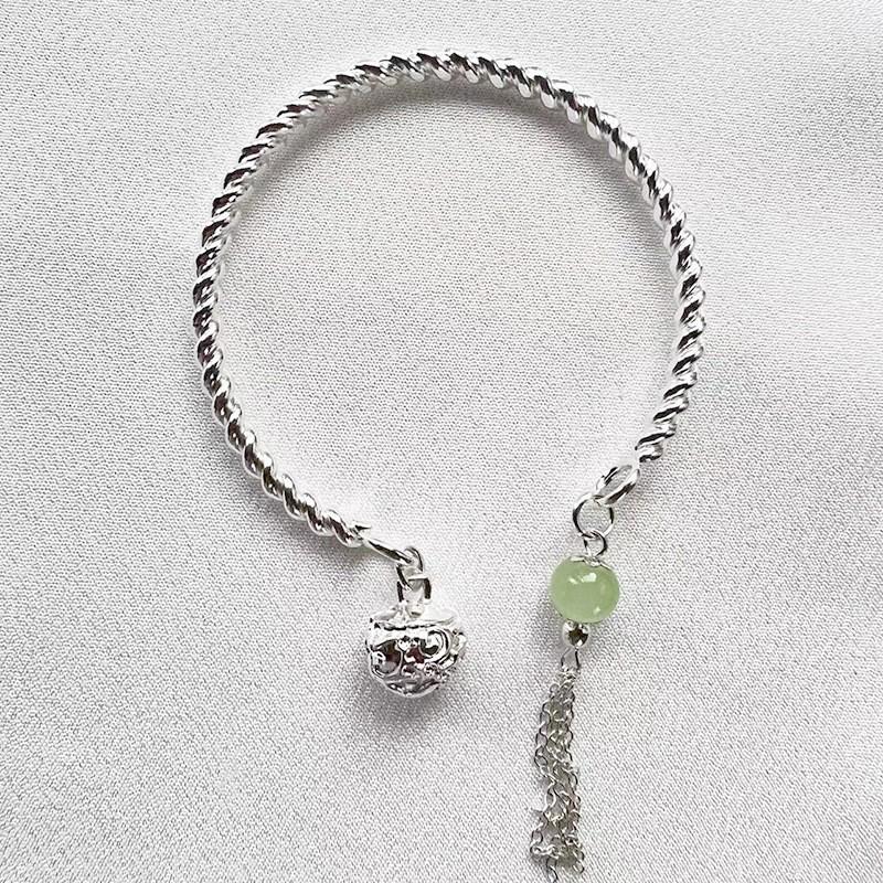 Ding Dang Bracelet: Personalized Double Palace Bell with Twisted Wire