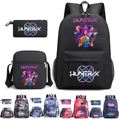3Pcs/set Cartoon Printed Backpack with Shoulder Bag Pencil Case for Teenager Student Boy Girl School Bag Large Capacity Waterproof Bookbag Kid Gift