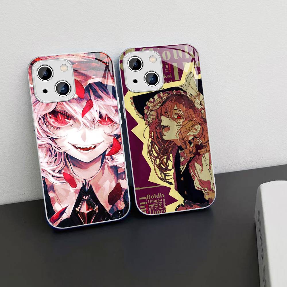 Classic Game Touhou Project Tempered Glass For Iphone 14 13 12 11 Pro Mini XS MAX 14Plus X XS XR Cover