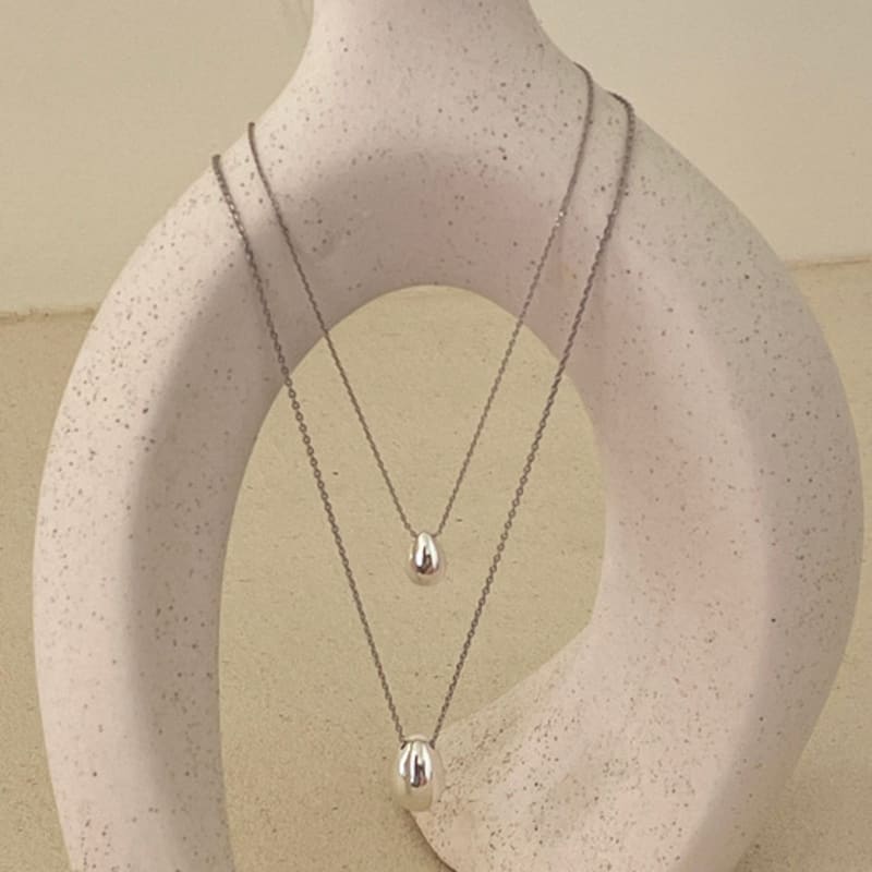 ELYONA ELA 14 Necklace Compact Drop Chain Daily Silver Ball Necklace (Short/39cm)