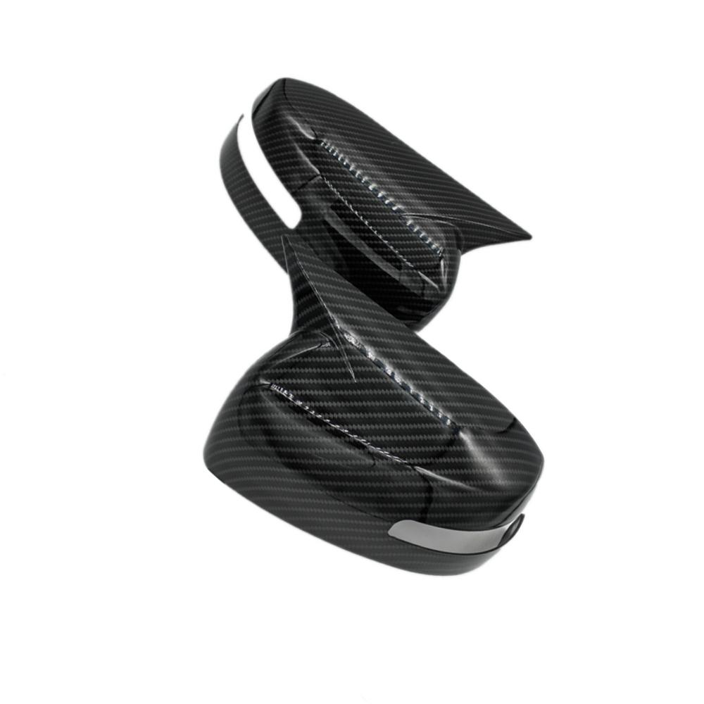 Carbon Fiber Look Rear View Mirror Cover Cap For Lancer EVO 2013-2016