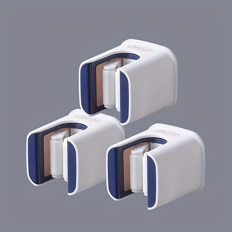 3PCS Broom Holders Wall-Mounted Mop Tool Organizer For Home Laundry Closet Bathroom No-Drill Installation 1 Slot Storage Rack