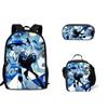 Biscuit Game Student Backpack Three Piece Set Shadow Milk Cookie Peripheral Children's Backpack Meal Bag Pencil Case Set