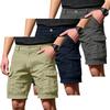Men's Cargo Shorts 3-Pack with 6 Pockets, Button and Elastic Waist