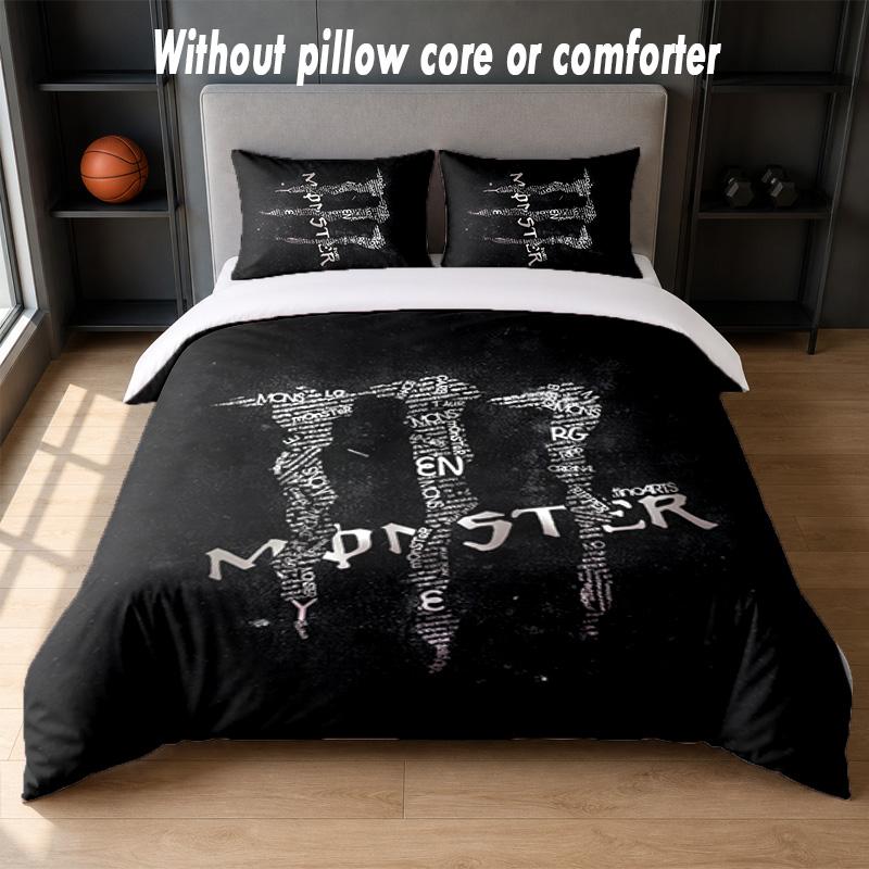 Set Biancheria da Letto Design Monster Energy 1 Copripiumino + 2 Federe Morbido Traspirante Biancheria da Letto per la Casa
