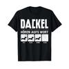 Dachshund T Shirt With Gerunisex Text Dackel Hren Auf Wort Sitz Patz Komm Bleib Dach Black S Vintage Top For Everyday Wear