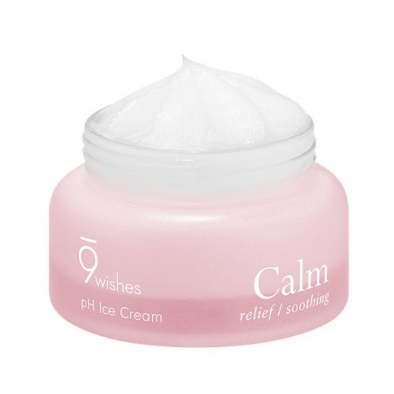 9Wishes Calm Ice Cream 50ml – Cooling Soothing Moisturizing Face Cream for Sensitive Skin