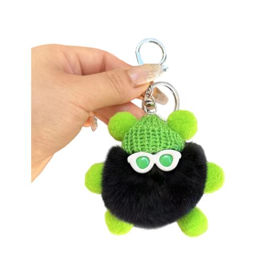 Yousheng Keychain Plush Rabbit Fur Cartoon Doll Shape Bag Charm Car Keychain Decorative Accessory Emotional Support Gift