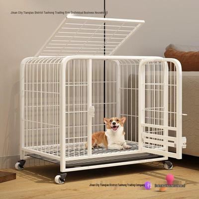 Medium Dog Cage with Toilet for Small Breeds: Teddy, Shiba Inu, Corgi, Bichon Frise, French Bulldog